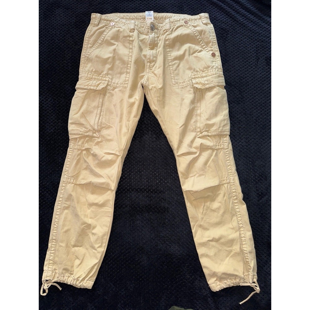 TRUE RELIGION Mens Beige Cargo Pant Relaxed Fit Size 38
